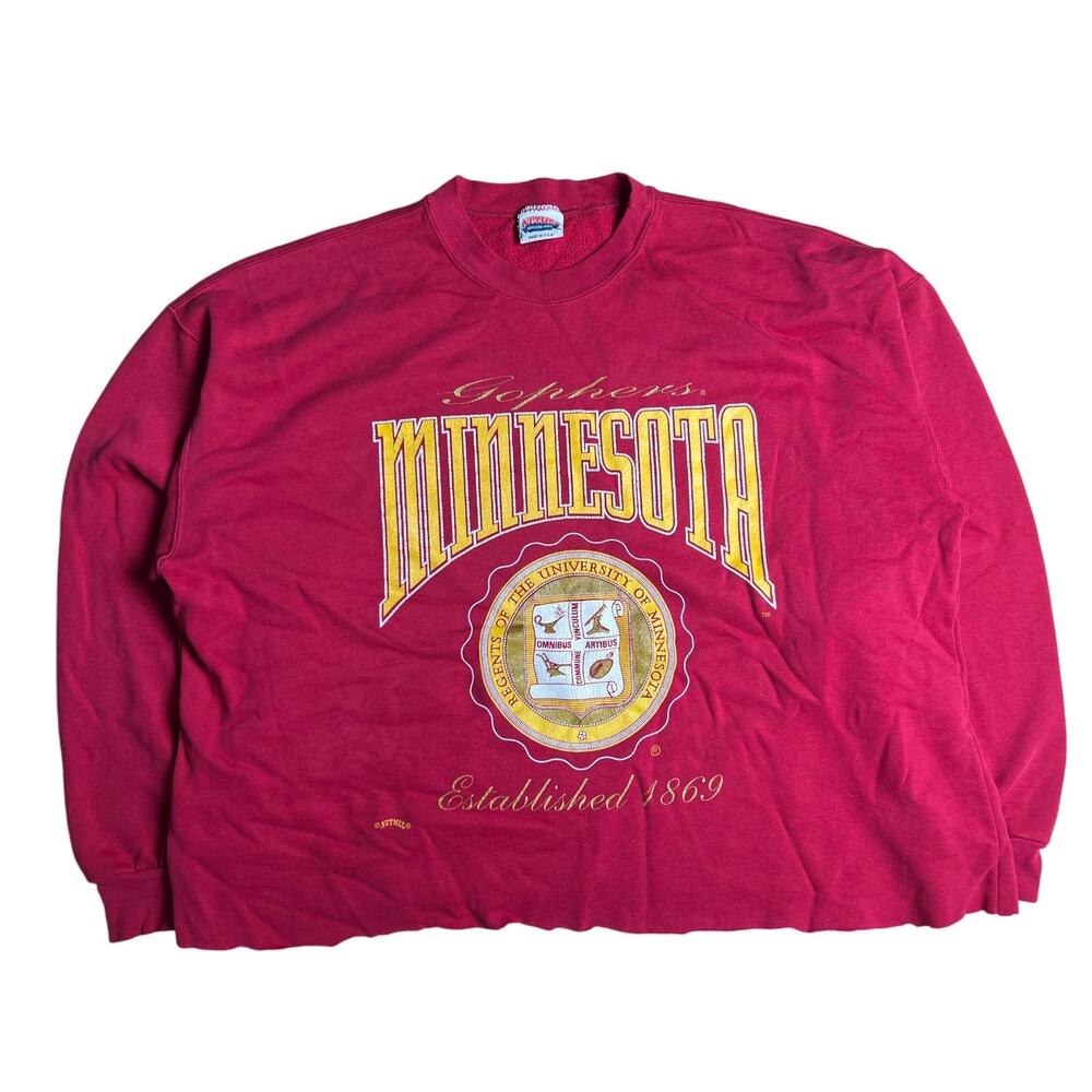Vintage University Of Minnesota Gopher Red Crewneck Sweatshirt Size XL